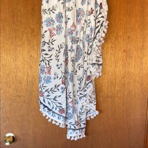 Floral Patterned beach towel/tablecloth  with Tassels